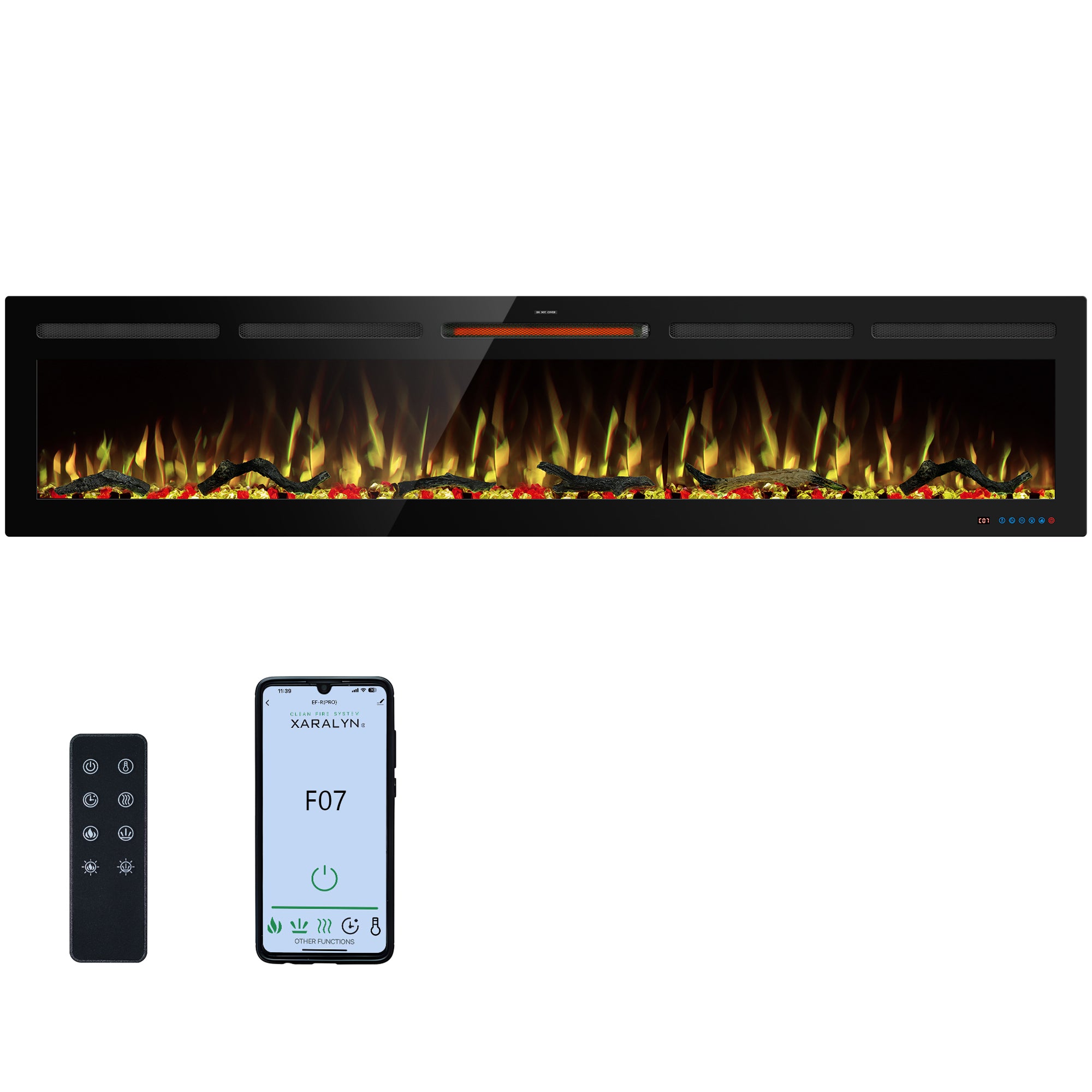 EFRpro 80" Smart Electric Fireplaces Inserts, Remote & Touch Screen & APP Control, Recessed & Wall-Mounted Fireplace Heater