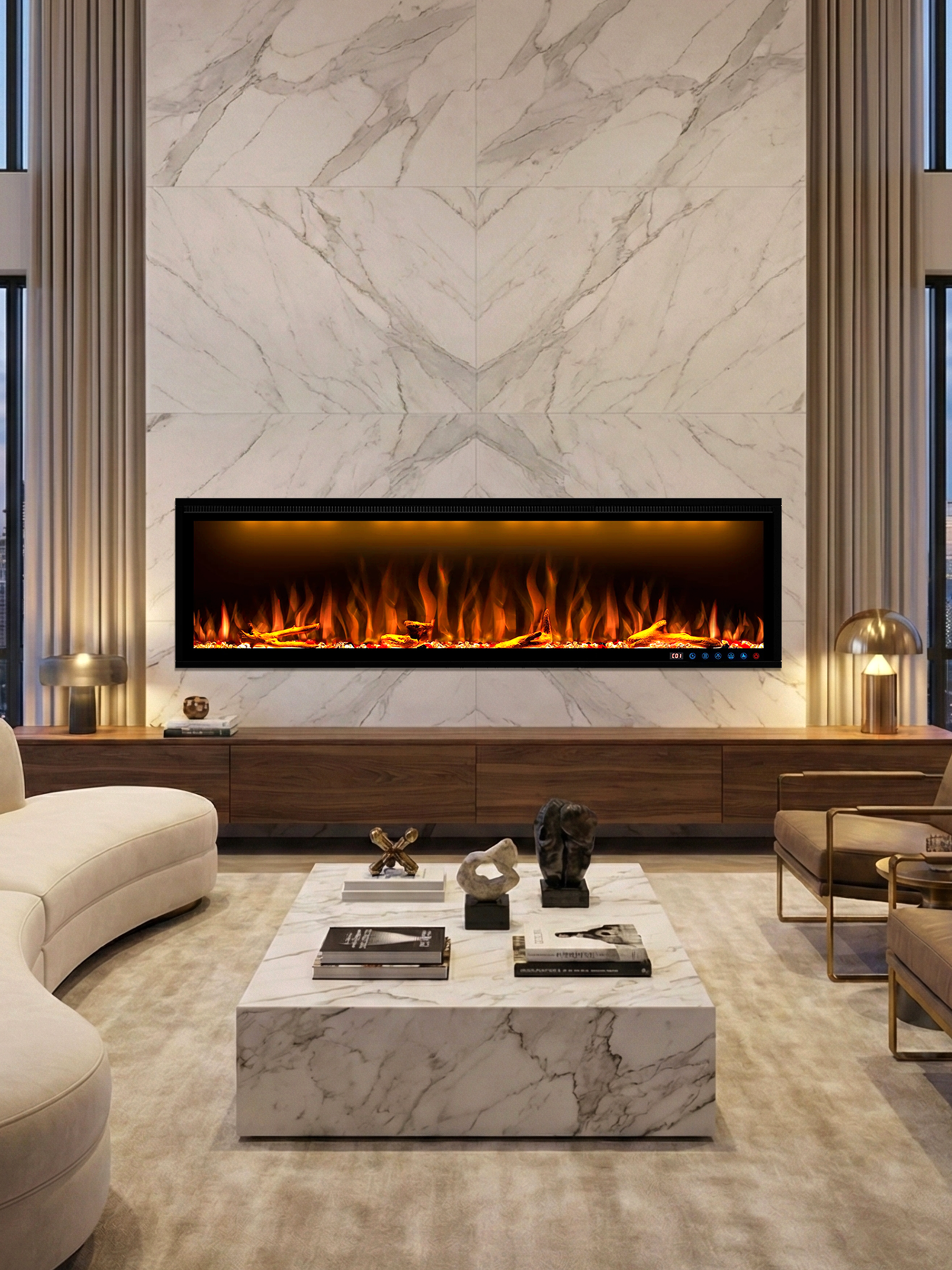 Recessed & Wall Mounted Electric Fireplaces