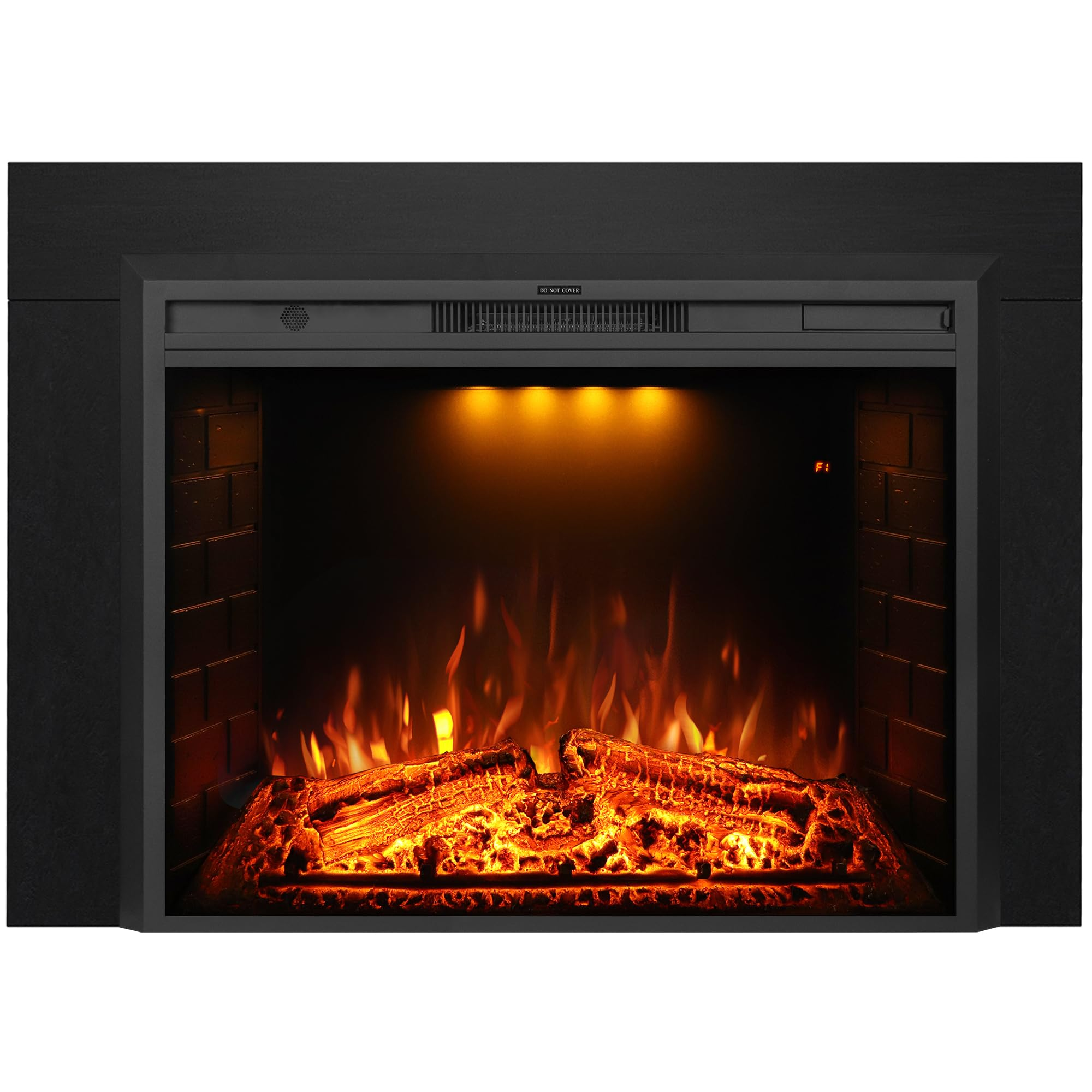 EFT 36" Electric Fireplace Insert with Trim Kit (Standard)| Fits Max Opening 44"x32" | Realistic Audio Effect