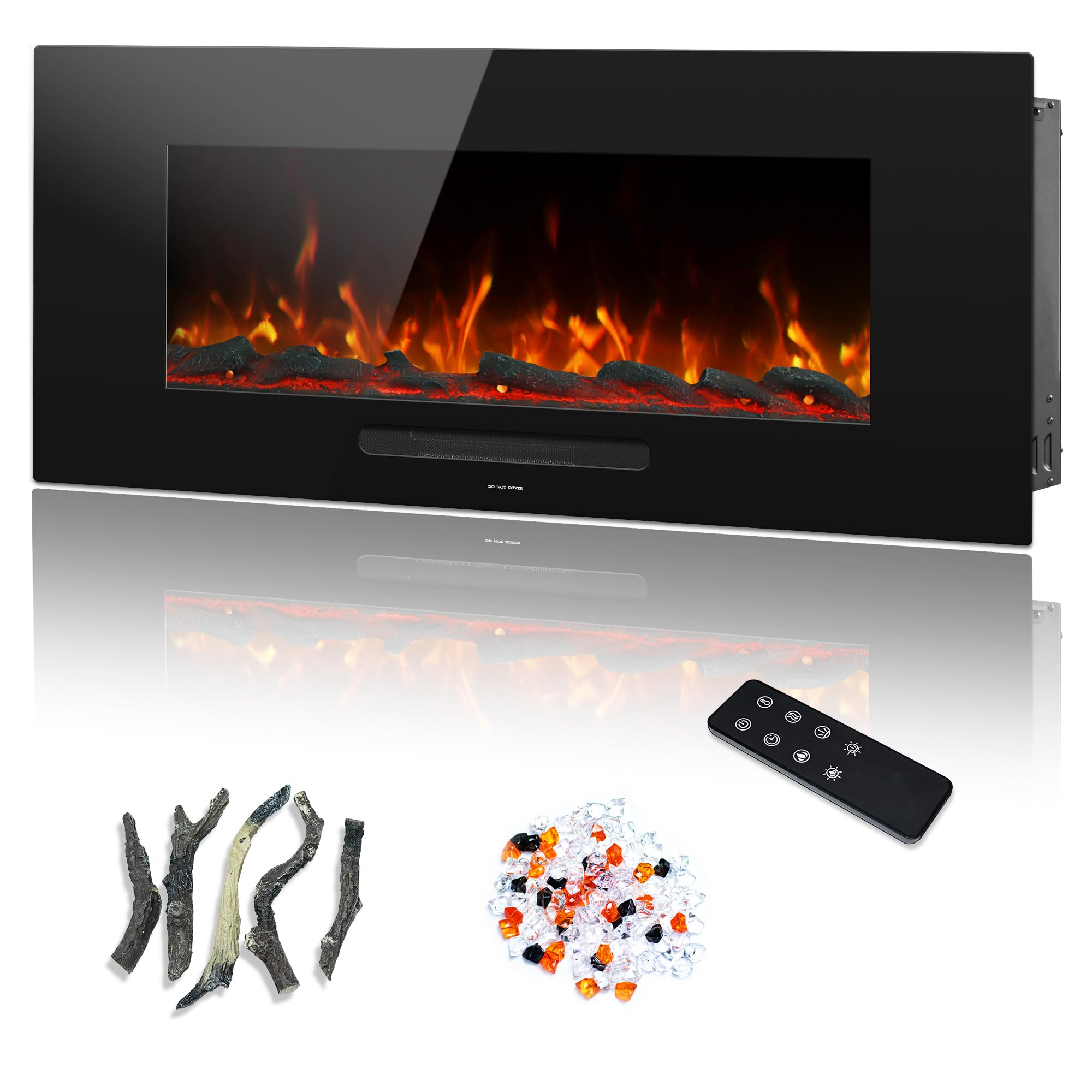 WMDR Series 36" Electric Fireplace | Recessed & Wall Mounted Heater with 13 Flame Colors