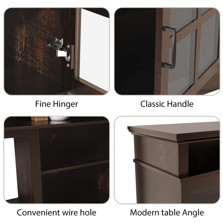 Dreamflame Fireplace TV Stand with 26 inch Electric Fireplace Glass Door(Logs)
