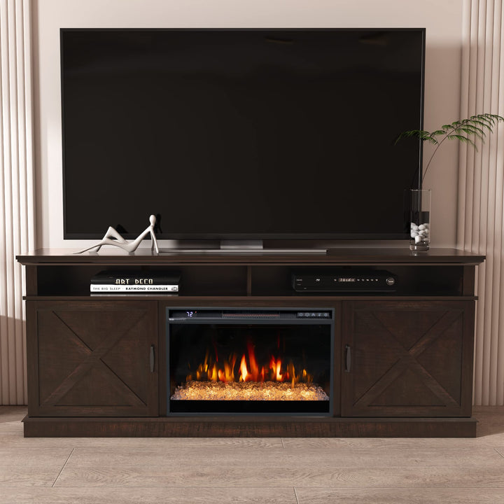 Dreamflame Fireplace TV Stand with 26 inch Electric Fireplace (Crystal)