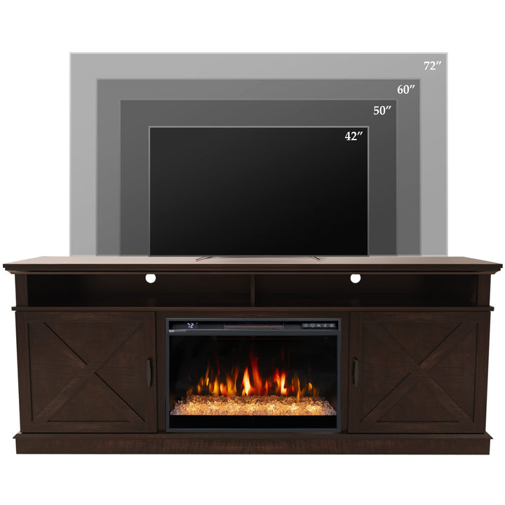 Dreamflame Fireplace TV Stand with 26 inch Electric Fireplace (Crystal)