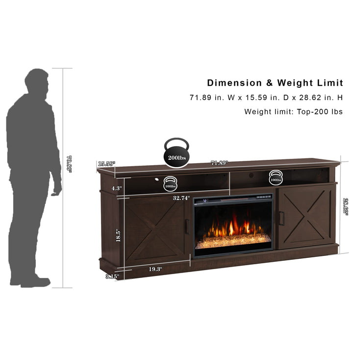 Dreamflame Fireplace TV Stand with 26 inch Electric Fireplace (Crystal)