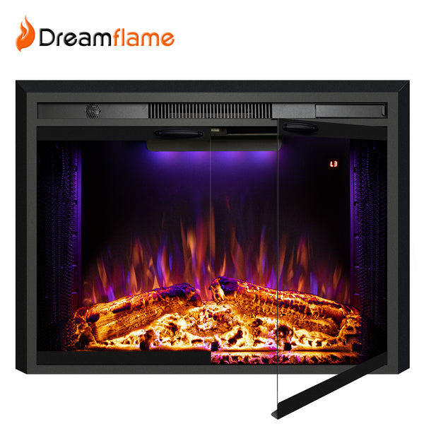 Dreamflame  Recessed&Wall-Mounted Electric Fireplace Inserts with Glass Door-EFM