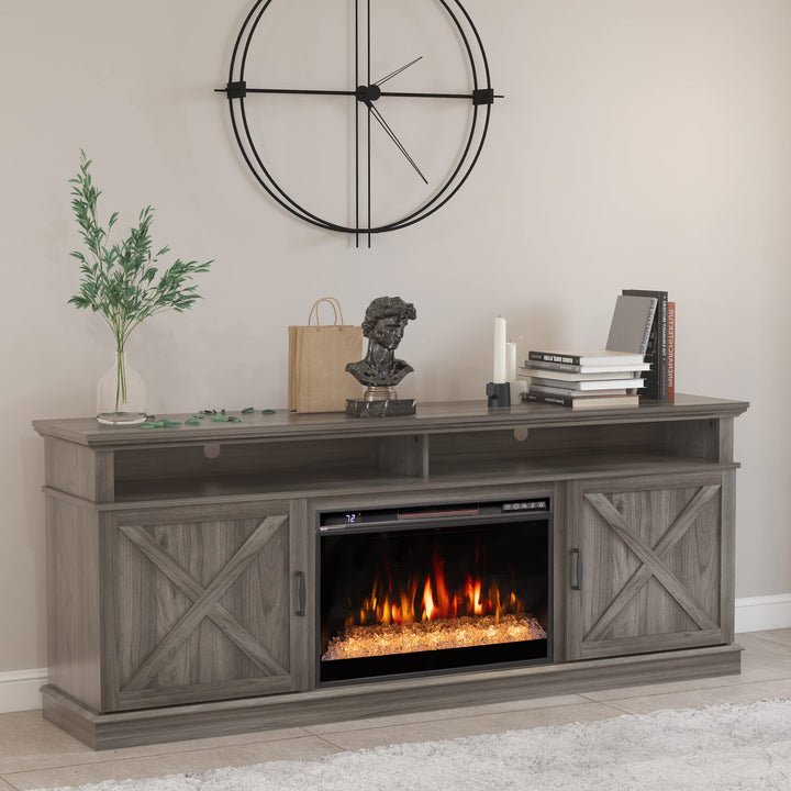 Dreamflame Fireplace TV Stand with 26 inch Electric Fireplace (Crystal)