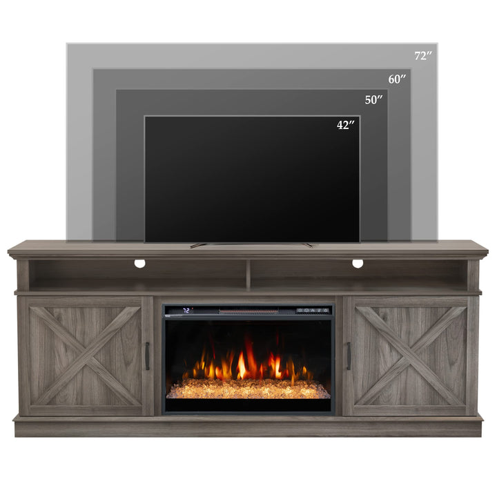 Dreamflame Fireplace TV Stand with 26 inch Electric Fireplace (Crystal)