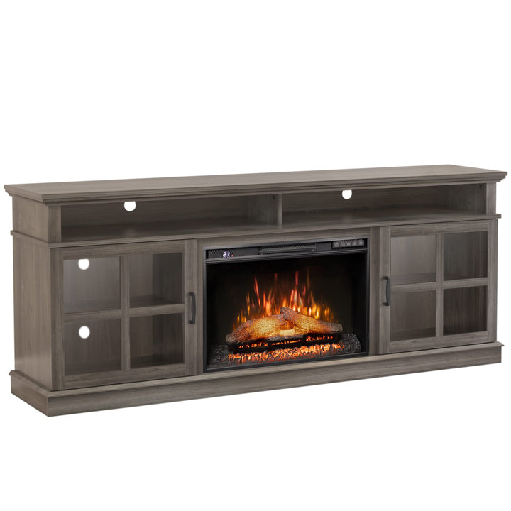 Dreamflame Fireplace TV Stand with 26 inch Electric Fireplace Glass Door(Logs)