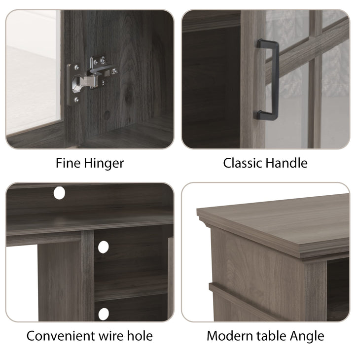 Dreamflame Fireplace TV Stand with 26 inch Electric Fireplace Glass Door(Logs)