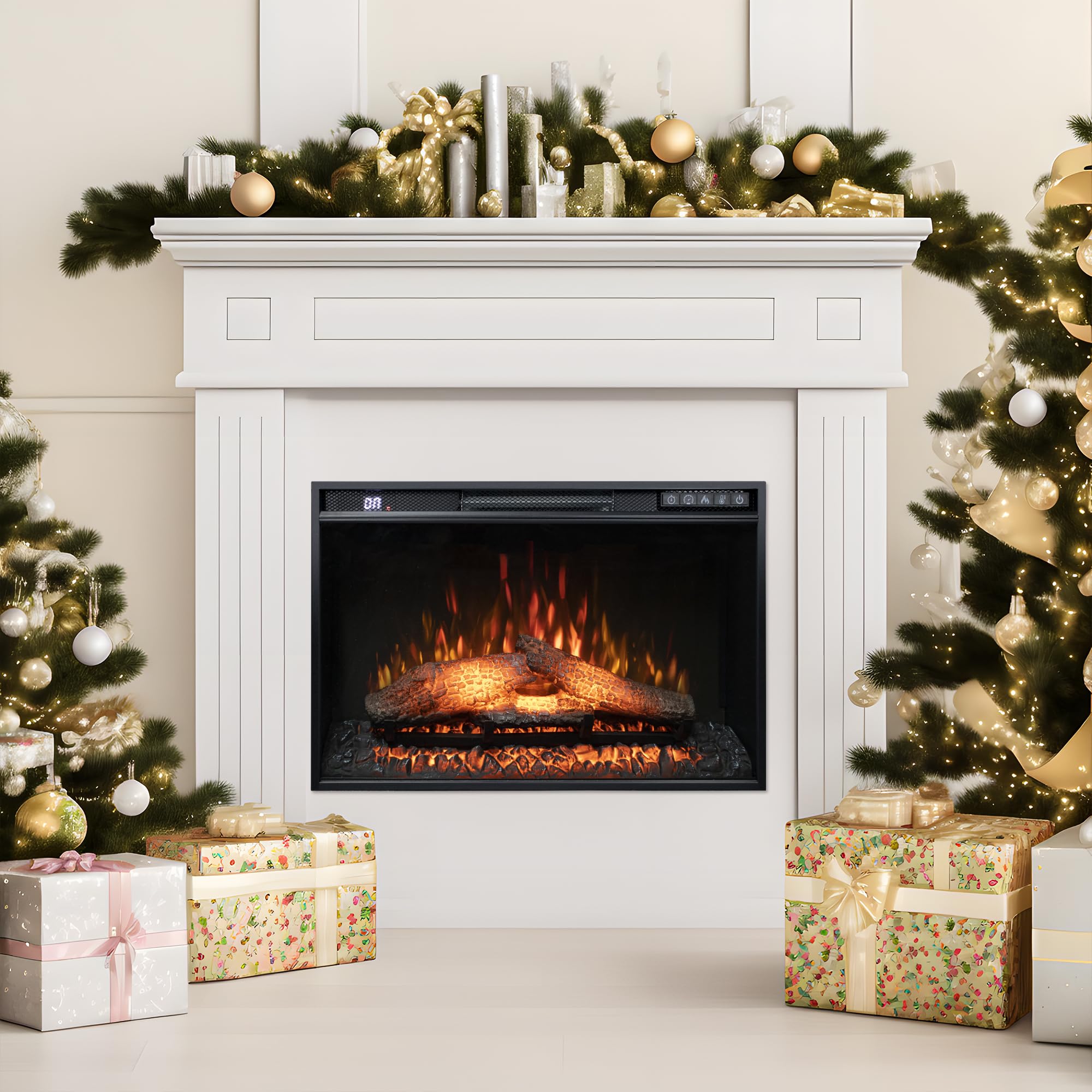 Dreamflame 26 Inches Electric Fireplace Inserts 1500W Logs