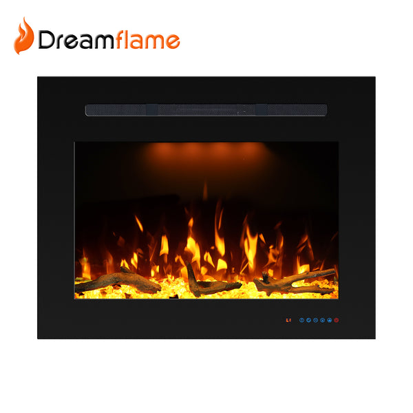 Dreamflame  Recessed Electric Fireplace Inserts with 3 Flame&Top Light Color-EFG