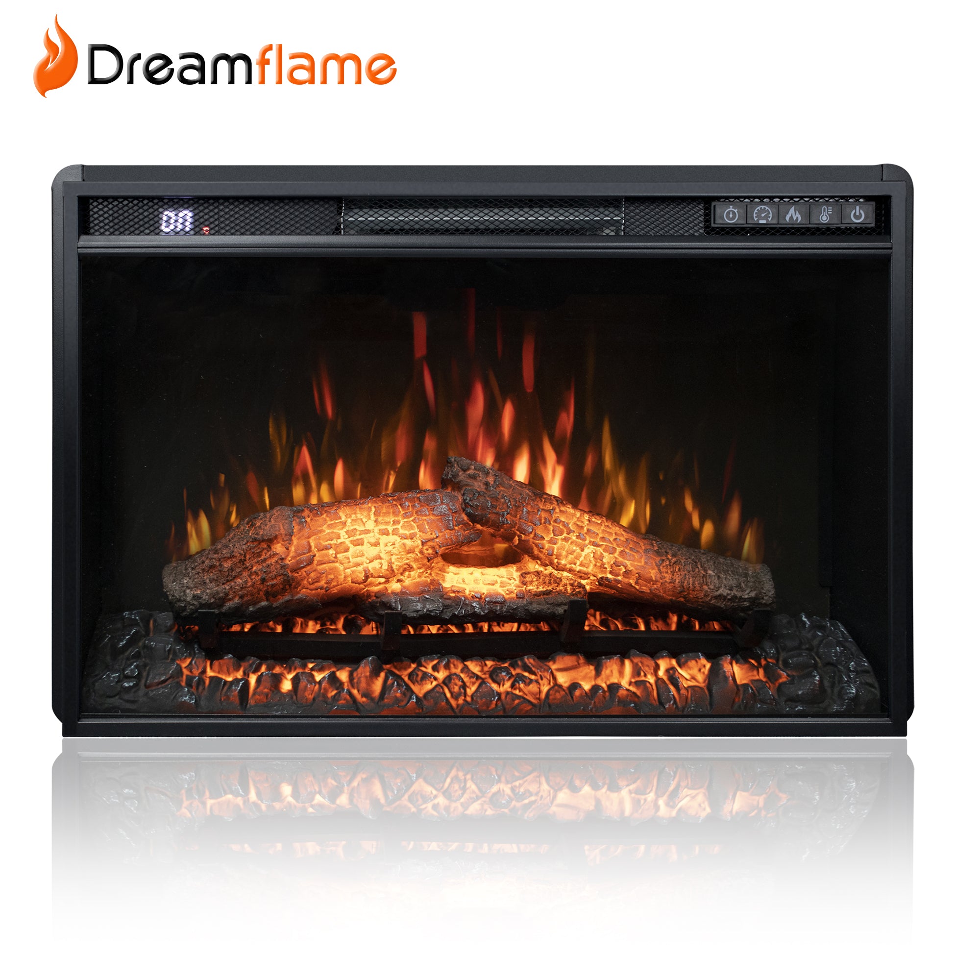 Dreamflame 26 Inches Electric Fireplace Inserts 1500W Logs