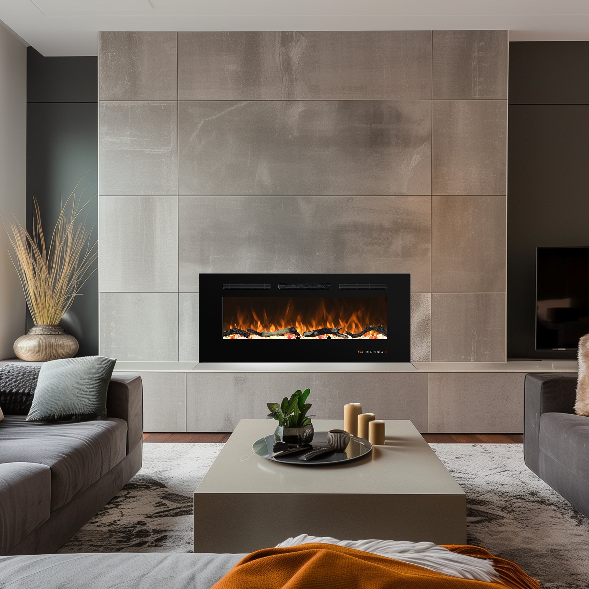 EFR 30" Electric Fireplace Wall Recessed and Wall Mounted Inserts Heater&13 Flame Colors - Detail 3